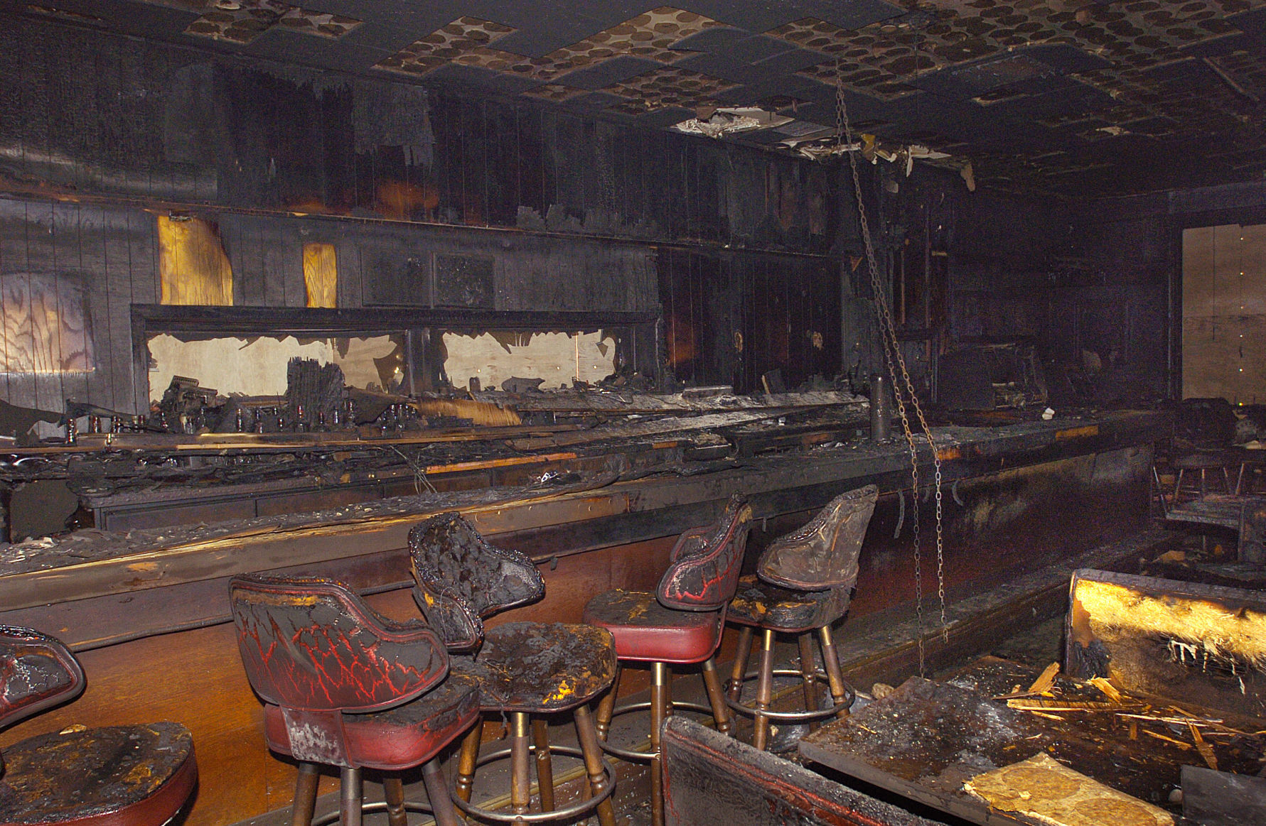 Fire damage at Josie's, 2004
